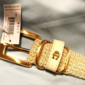 NWT Etienne Aigner Belt With Leather Trim